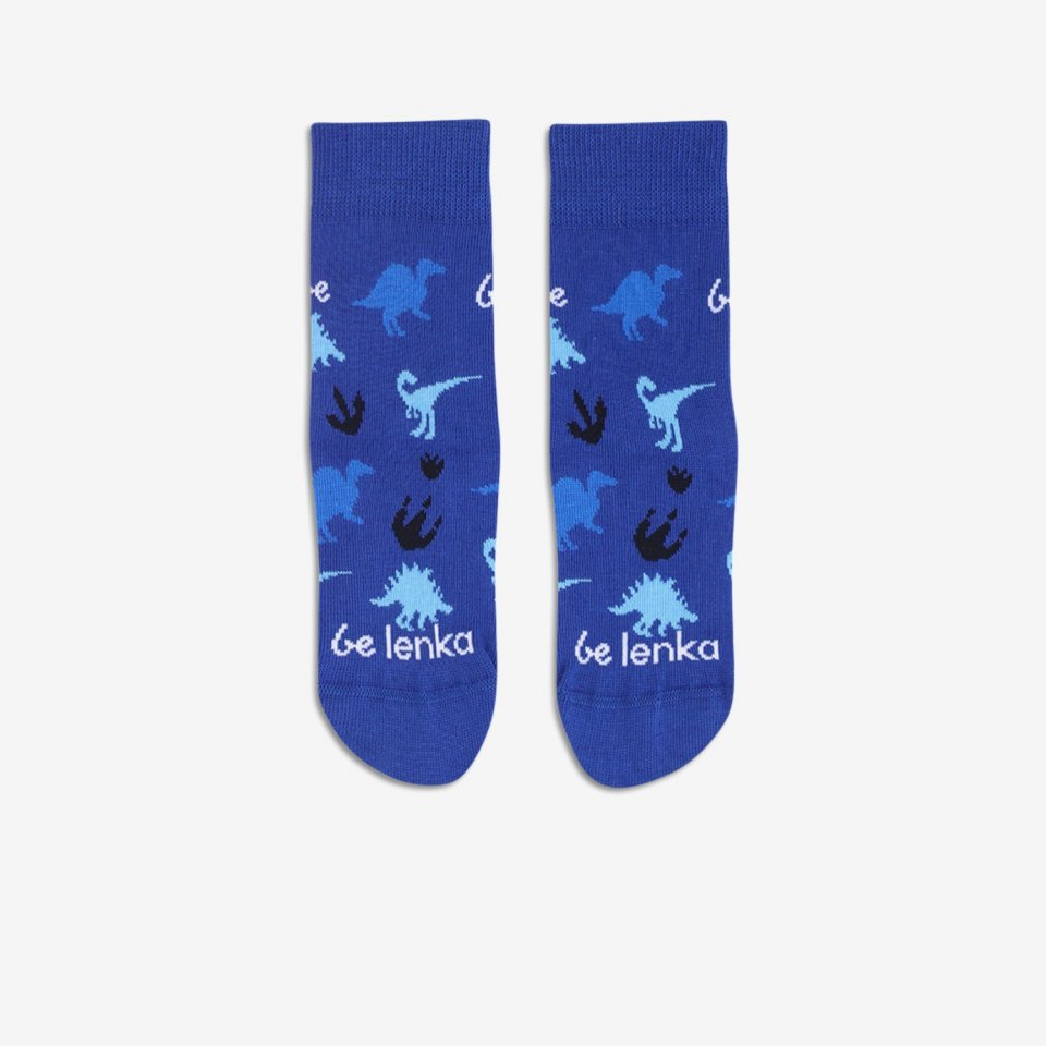 Kids barefoot Socks Be Lenka Kids - Crew - Dino - Royal Blue - 3 pack