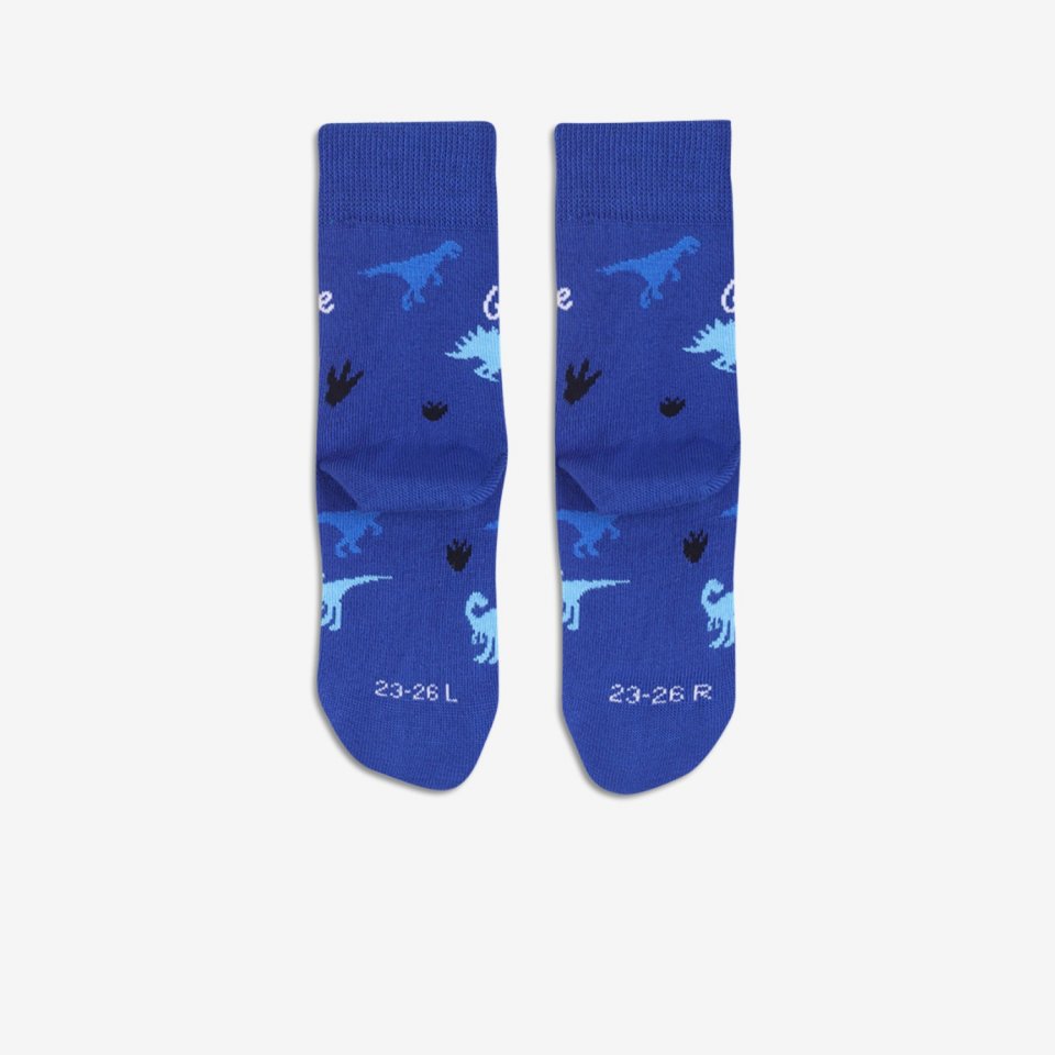 Kids barefoot Socks Be Lenka Kids - Crew - Dino - Royal Blue - 3 pack