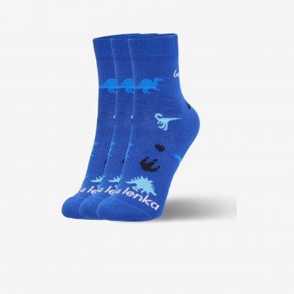 Barefoot gyerekcipő Be Lenka Kids - Crew - Dino - Royal Blue - 3 pack