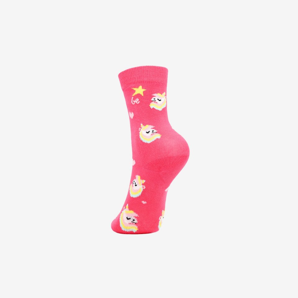 Kids barefoot Socks Be Lenka Kids - Crew - Unicorn - BubleGum Pink