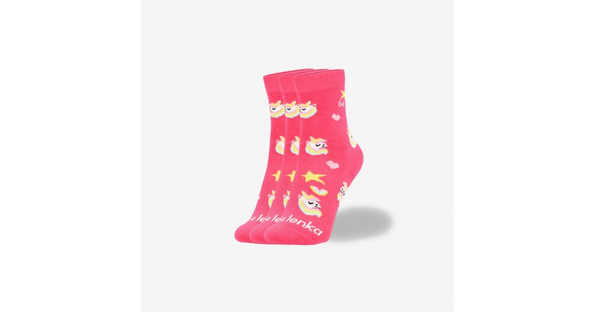 Be Lenka Kids barefoot Socks Be Lenka Kids - Crew - Unicorn - BubleGum Pink - 3 pack photo 2