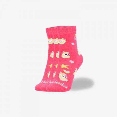 Detské barefoot ponožky Be Lenka Kids - Crew - Unicorn - BubleGum Pink - 3 pack