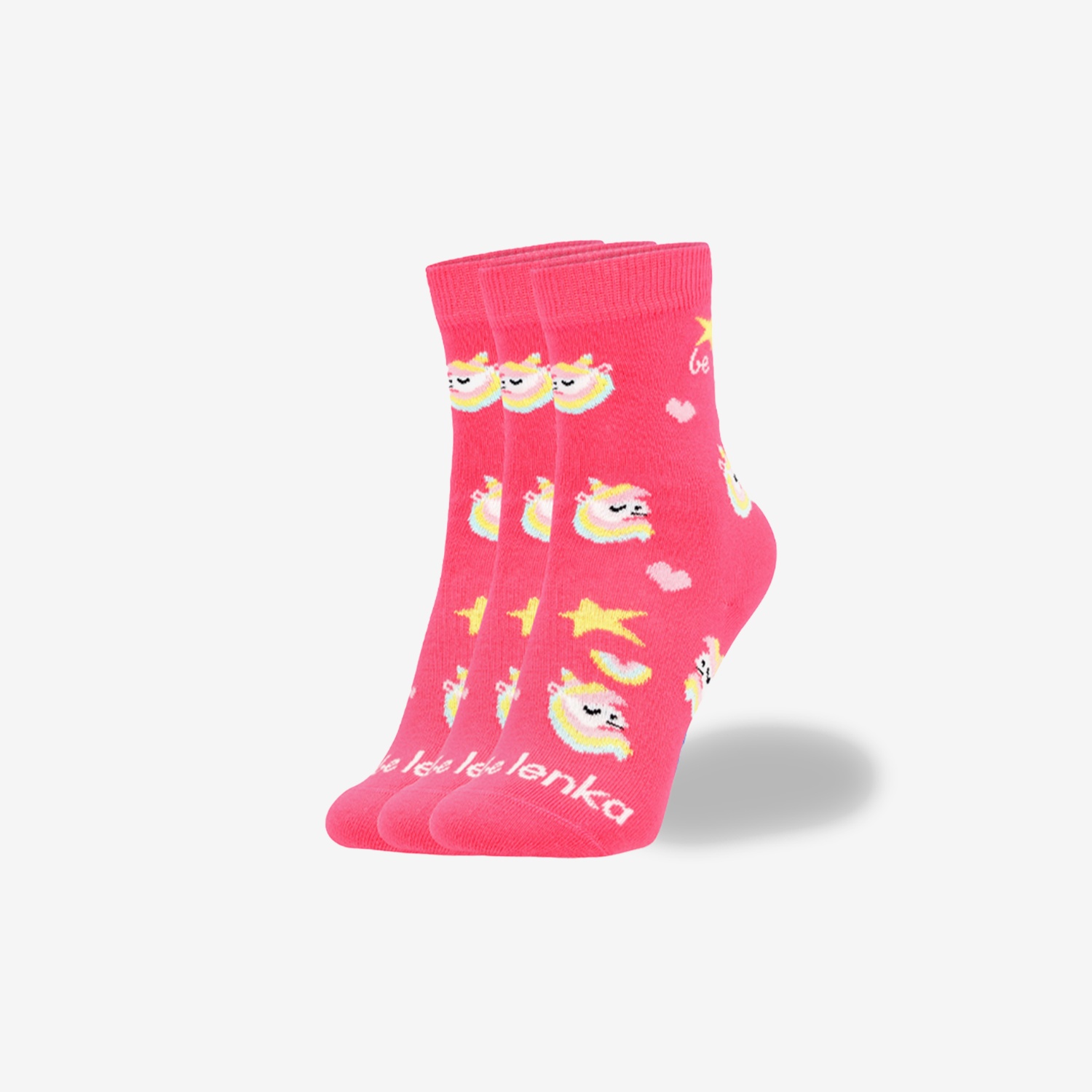 Be Lenka Kids barefoot Socks Be Lenka Kids - Crew - Unicorn - BubleGum Pink - 3 pack in Pink, barefoot socks