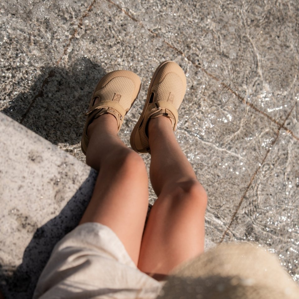 Dziecięce barefoot sandały Zest Kids - Beige