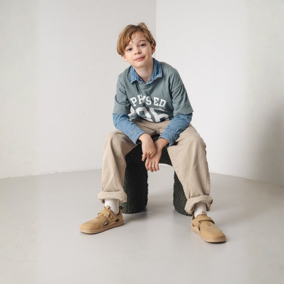 Dziecięce barefoot sandały Zest Kids - Beige