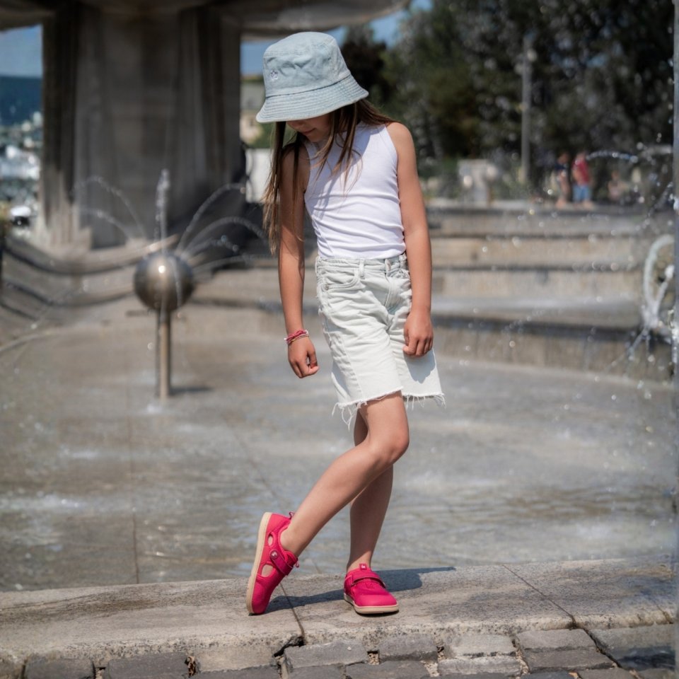 Dziecięce barefoot sandały Zest Kids - Berry