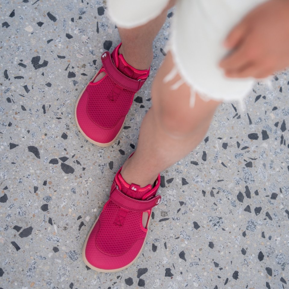 Dziecięce barefoot sandały Zest Kids - Berry
