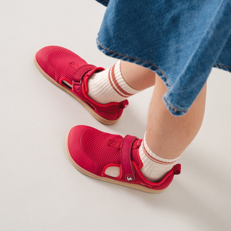Dziecięce barefoot sandały Zest Kids - Berry
