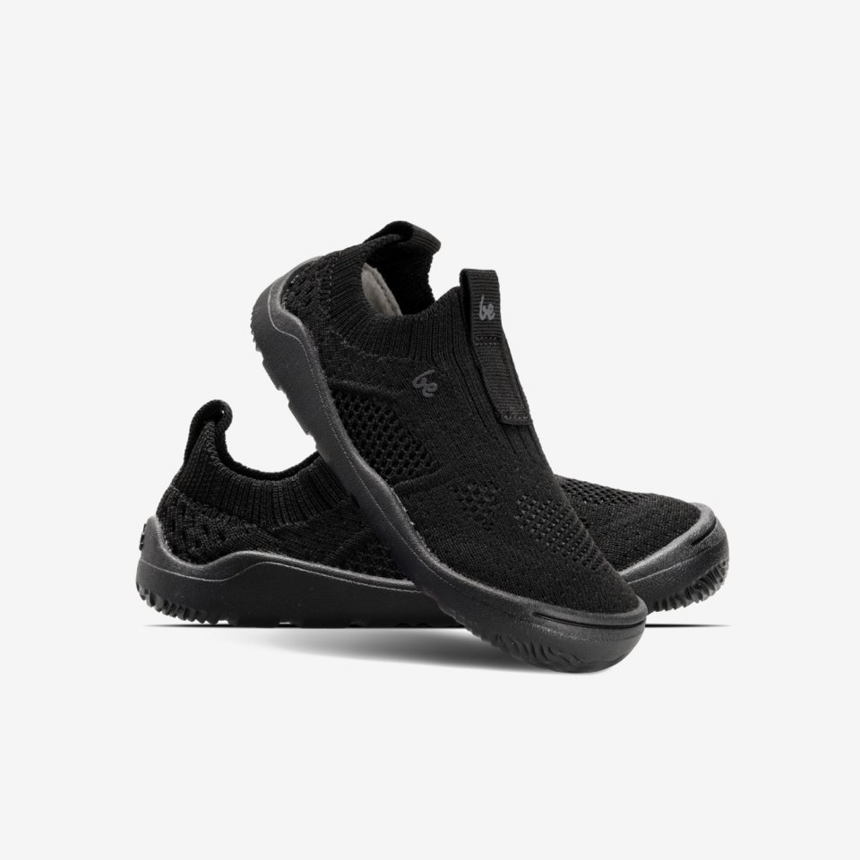 Kids Barefoot Slip-on Shoes Be Lenka Luppo Preschool - All Black