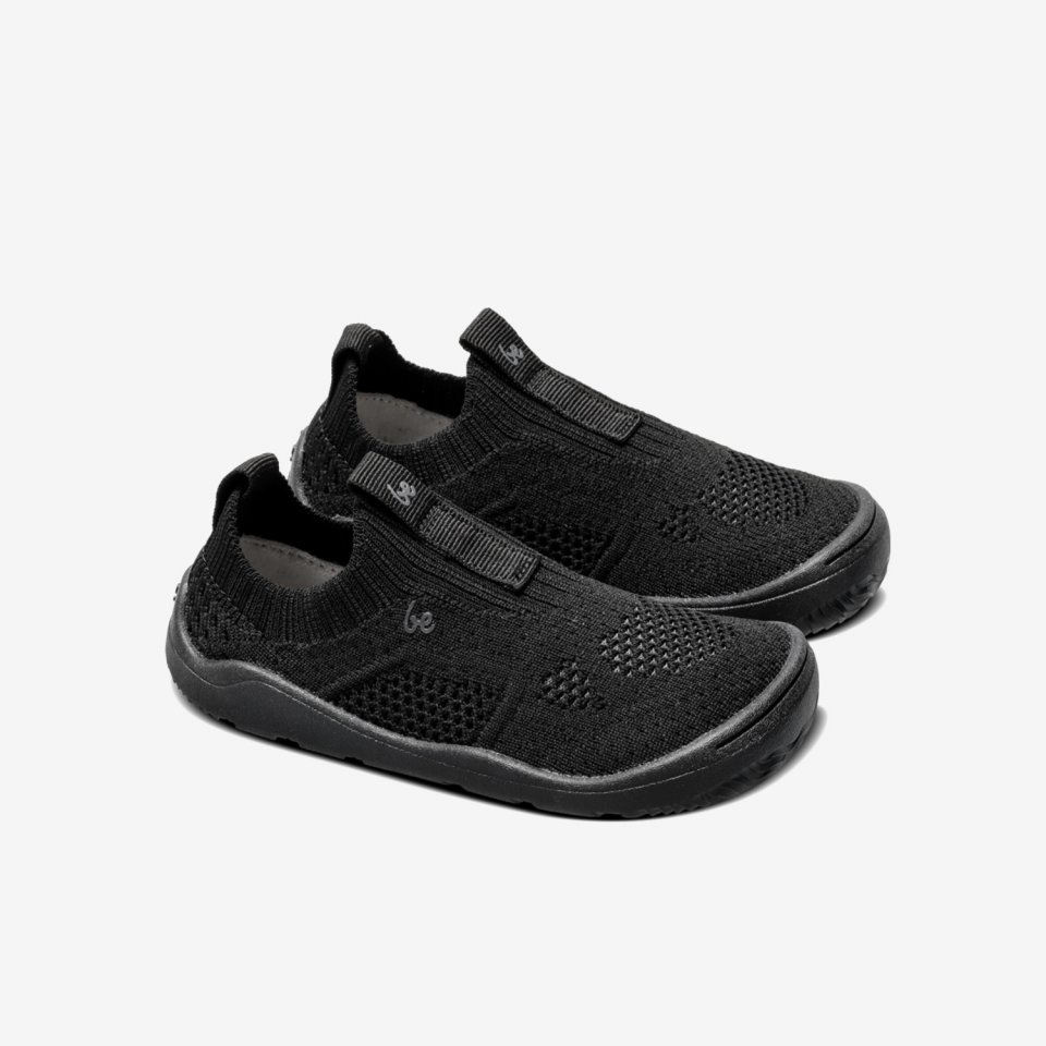 Kids Barefoot Slip-on Shoes Be Lenka Luppo Preschool - All Black