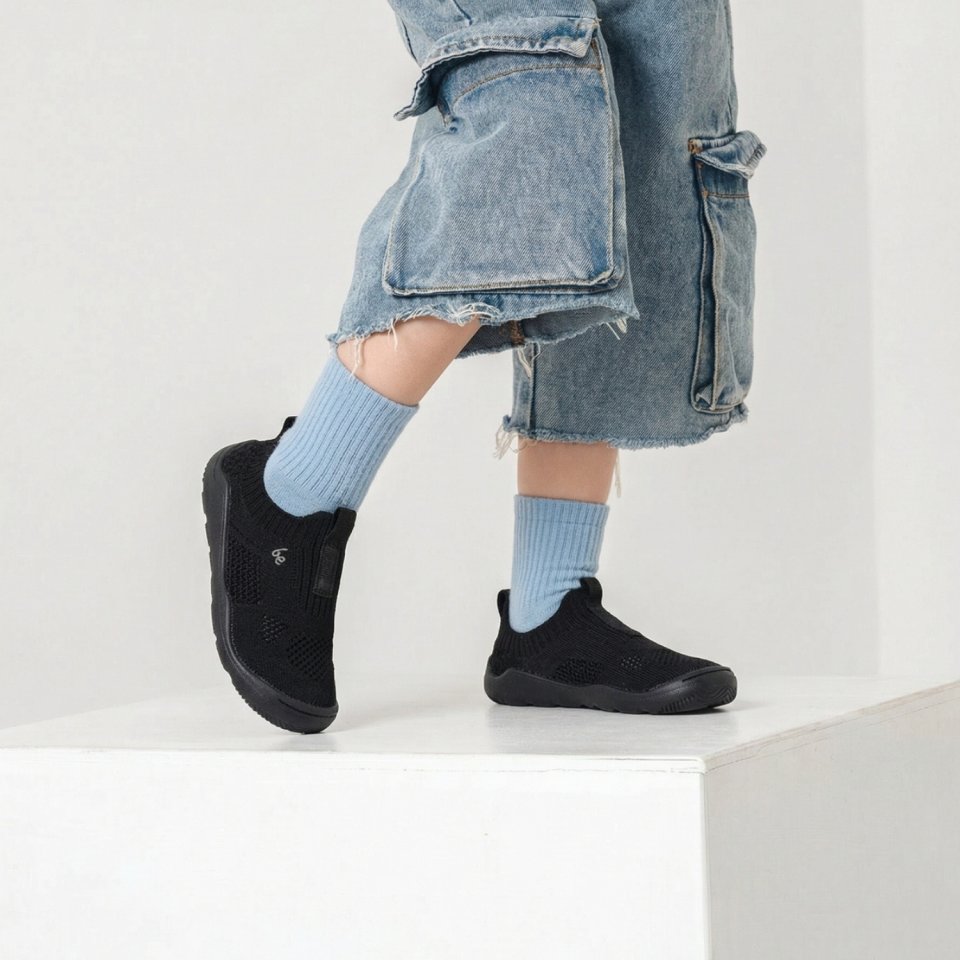 Kids Barefoot Slip-on Shoes Be Lenka Luppo Preschool - All Black