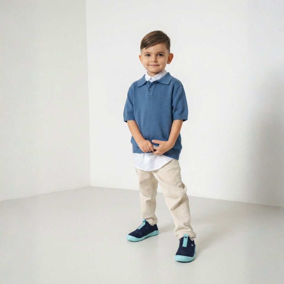 Kids Barefoot Slip-on Shoes Be Lenka Luppo Preschool - Blue & Aqua