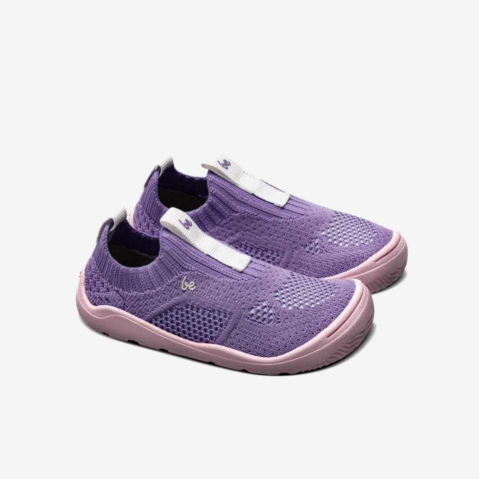 Kids Barefoot Slip-on Shoes Be Lenka Luppo Preschool - Lilac & Pink
