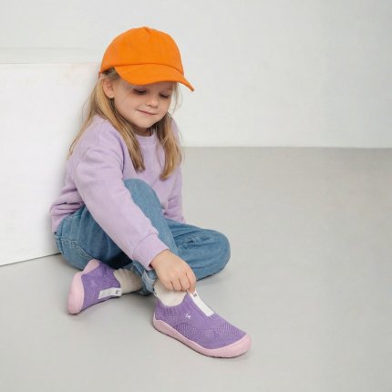 Kids Barefoot Slip-on Shoes Be Lenka Luppo Preschool - Lilac & Pink