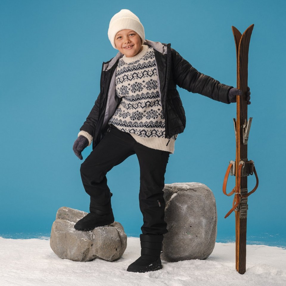 Kids barefoot snow boots Be Lenka Ailo Junior - All Black