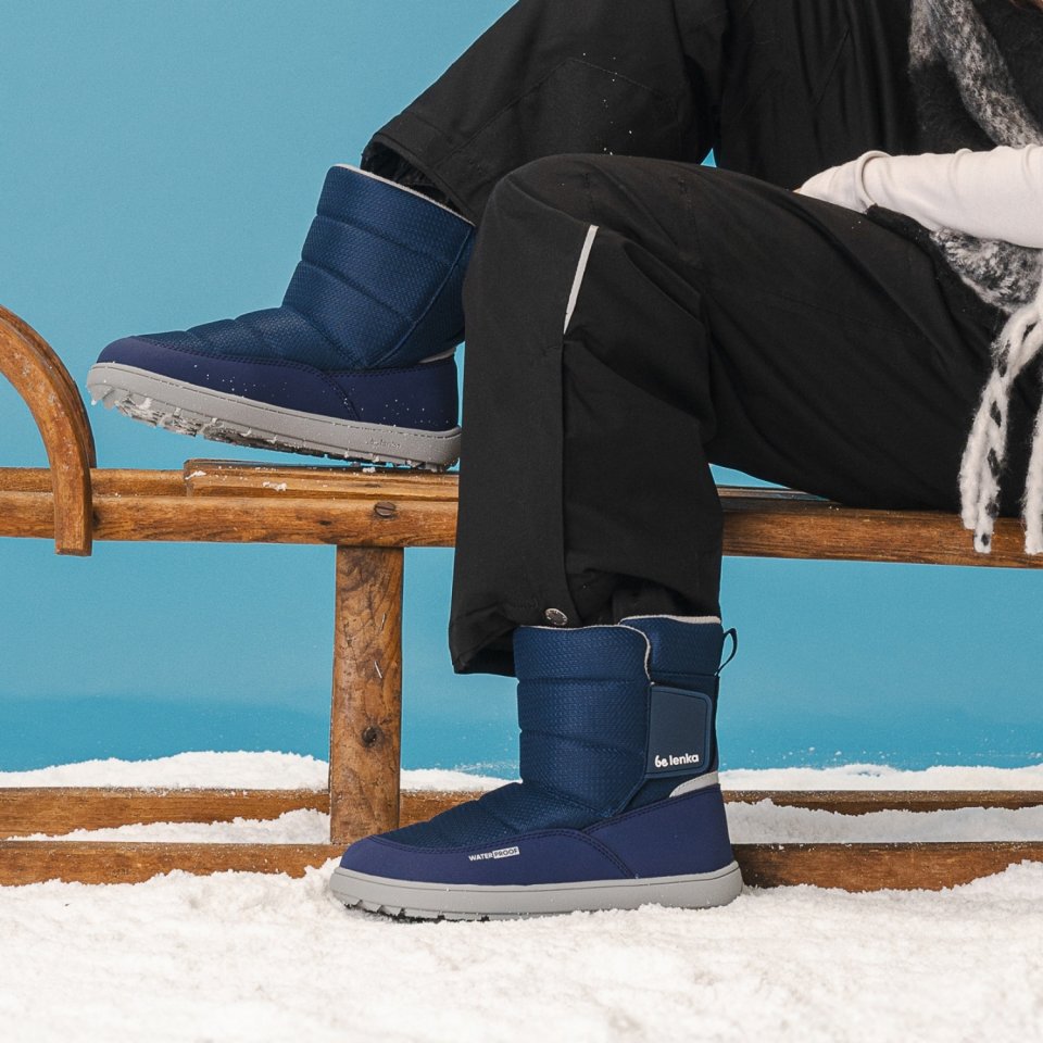 Kids barefoot snow boots Be Lenka Ailo Junior - Dark Blue