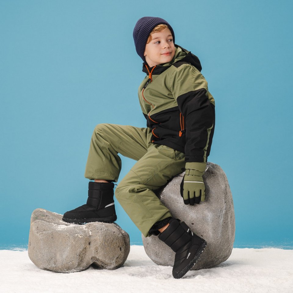Kids barefoot snow boots Be Lenka Ailo Kids - All Black