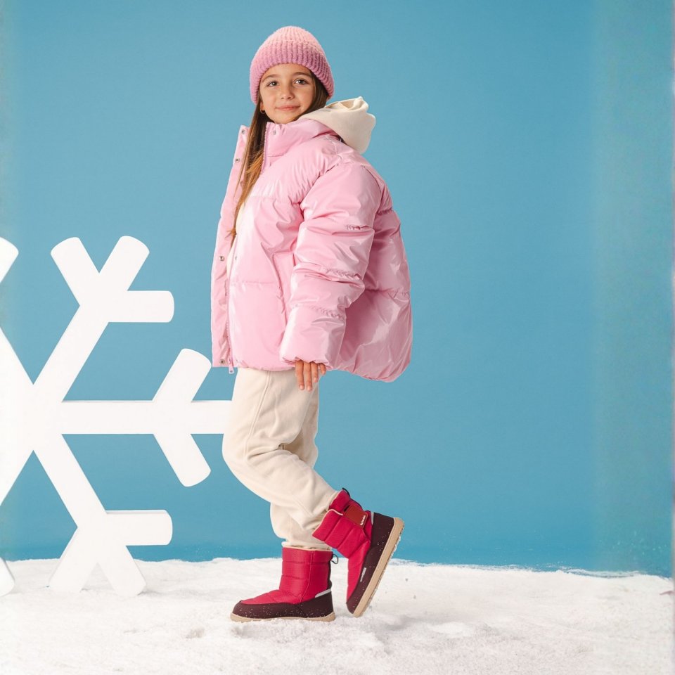 Kids barefoot snow boots Be Lenka Ailo Kids - Berry