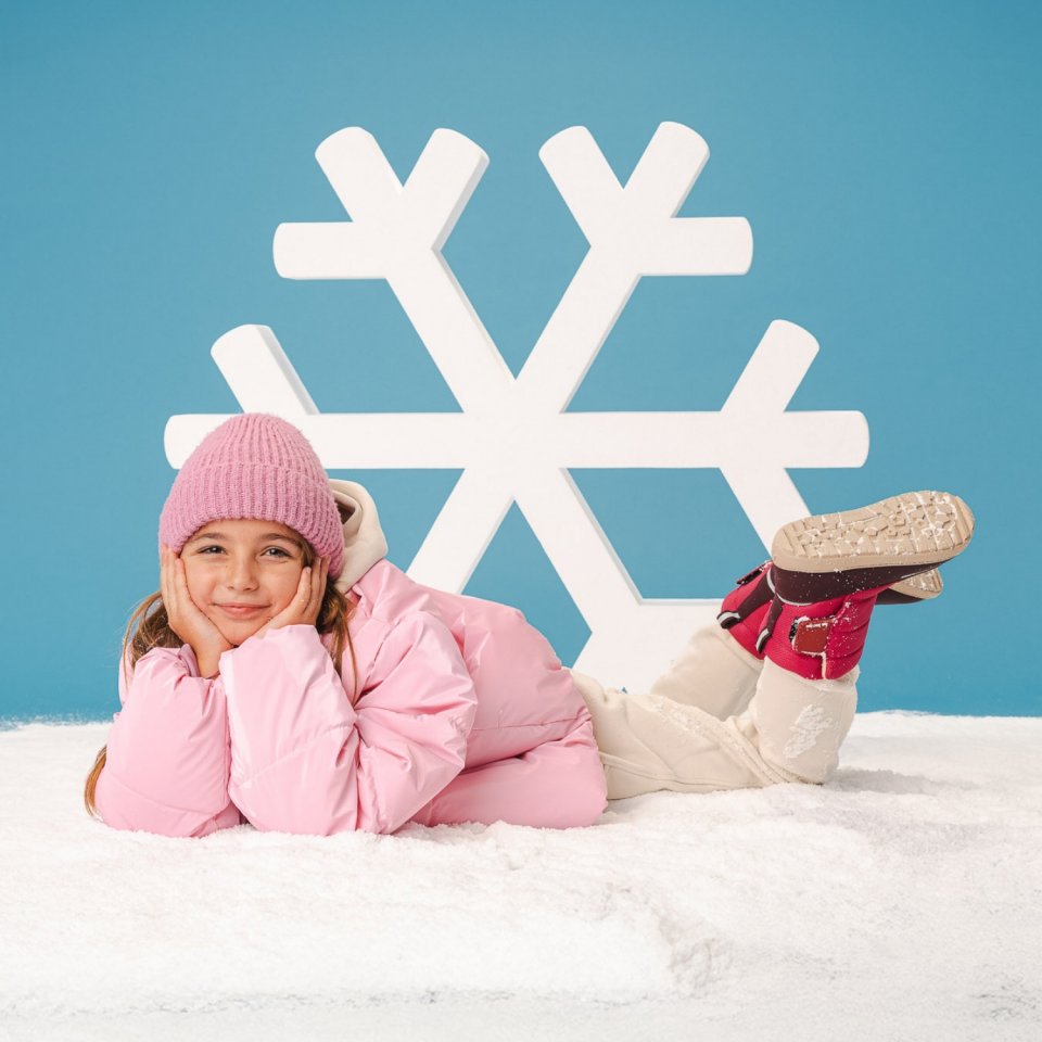 Kids barefoot snow boots Be Lenka Ailo Kids - Berry