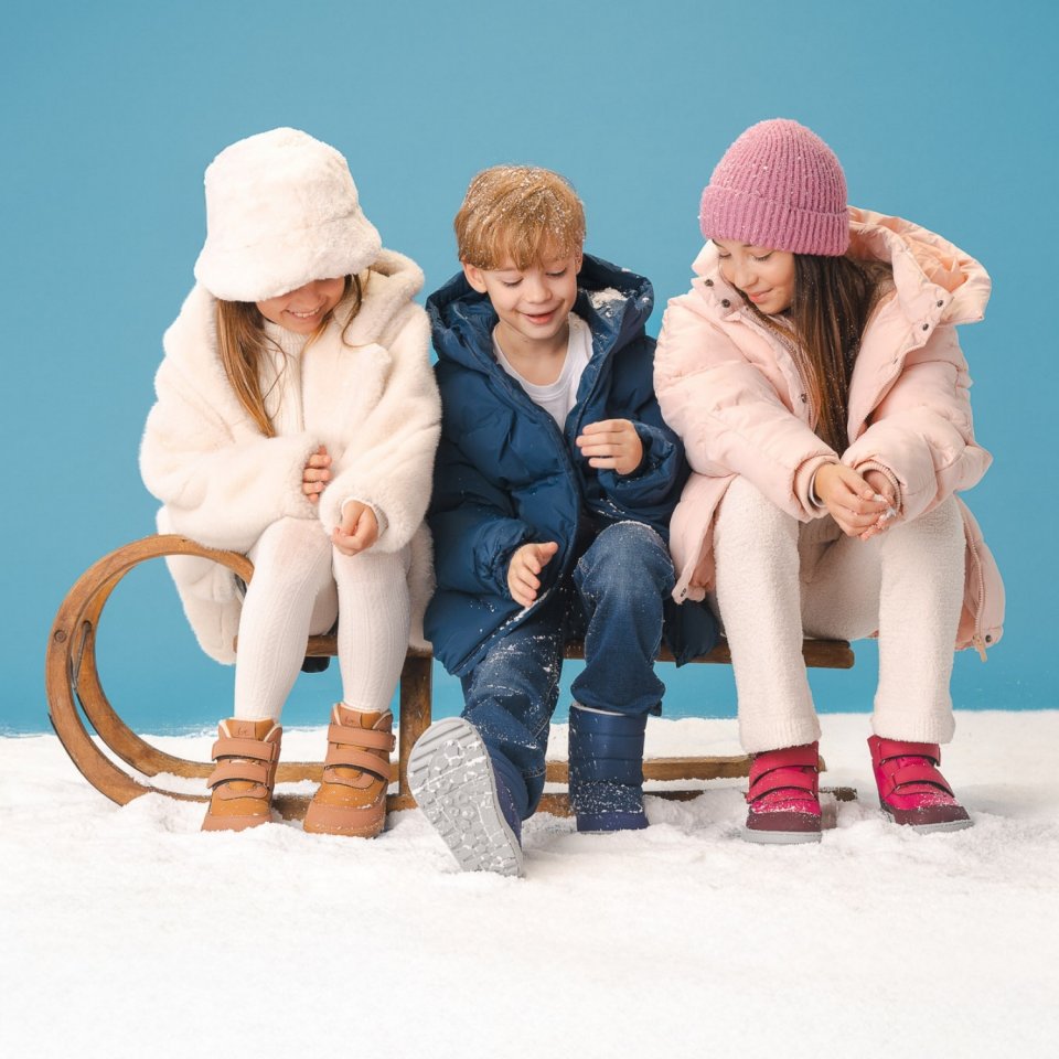 Kids barefoot snow boots Be Lenka Ailo Kids - Dark Blue