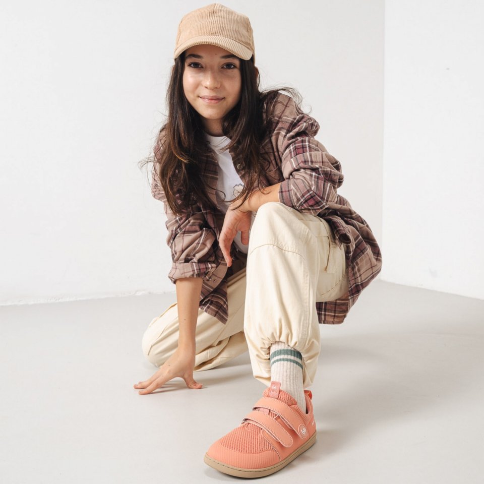 Kids barefoot sneakers Be Lenka Bounty Junior - Coral Pink