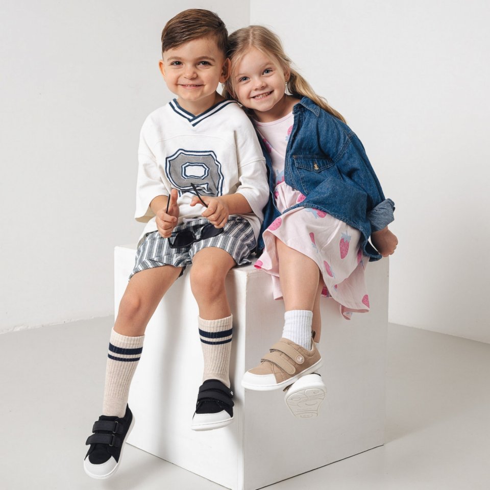 Kids barefoot sneakers Be Lenka Canvi Kids - Black & White