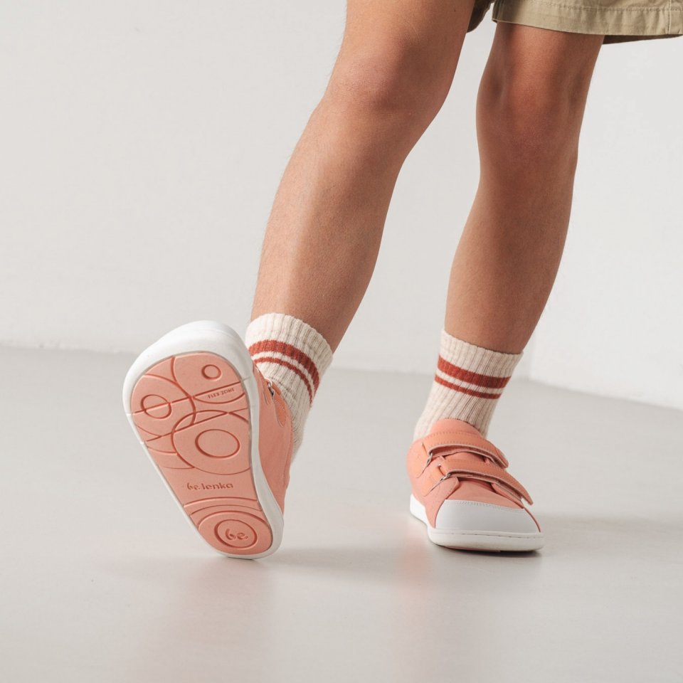 Kinder Barfuß Sneakers Be Lenka Canvi Kids - Coral Pink
