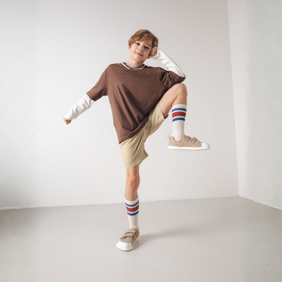 Kids barefoot sneakers Be Lenka Canvi Kids - Light Brown