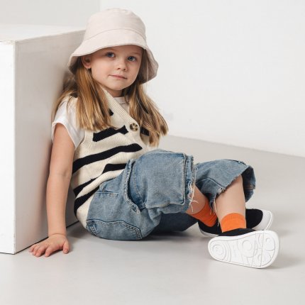 Kids barefoot sneakers Be Lenka Canvi Kids - Black & White