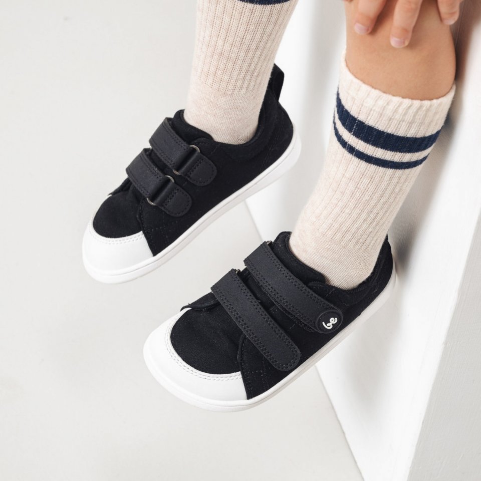 Kids barefoot sneakers Be Lenka Canvi Kids - Black & White