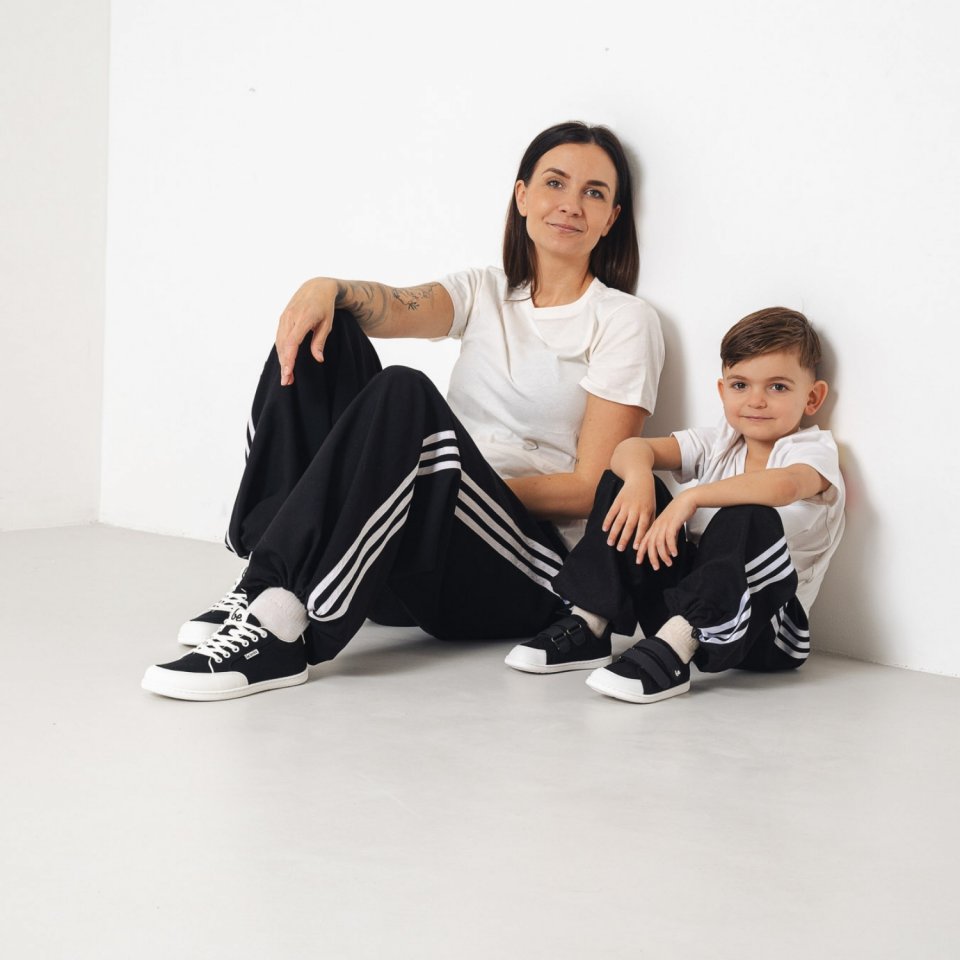 Kids barefoot sneakers Be Lenka Canvi Kids - Black & White