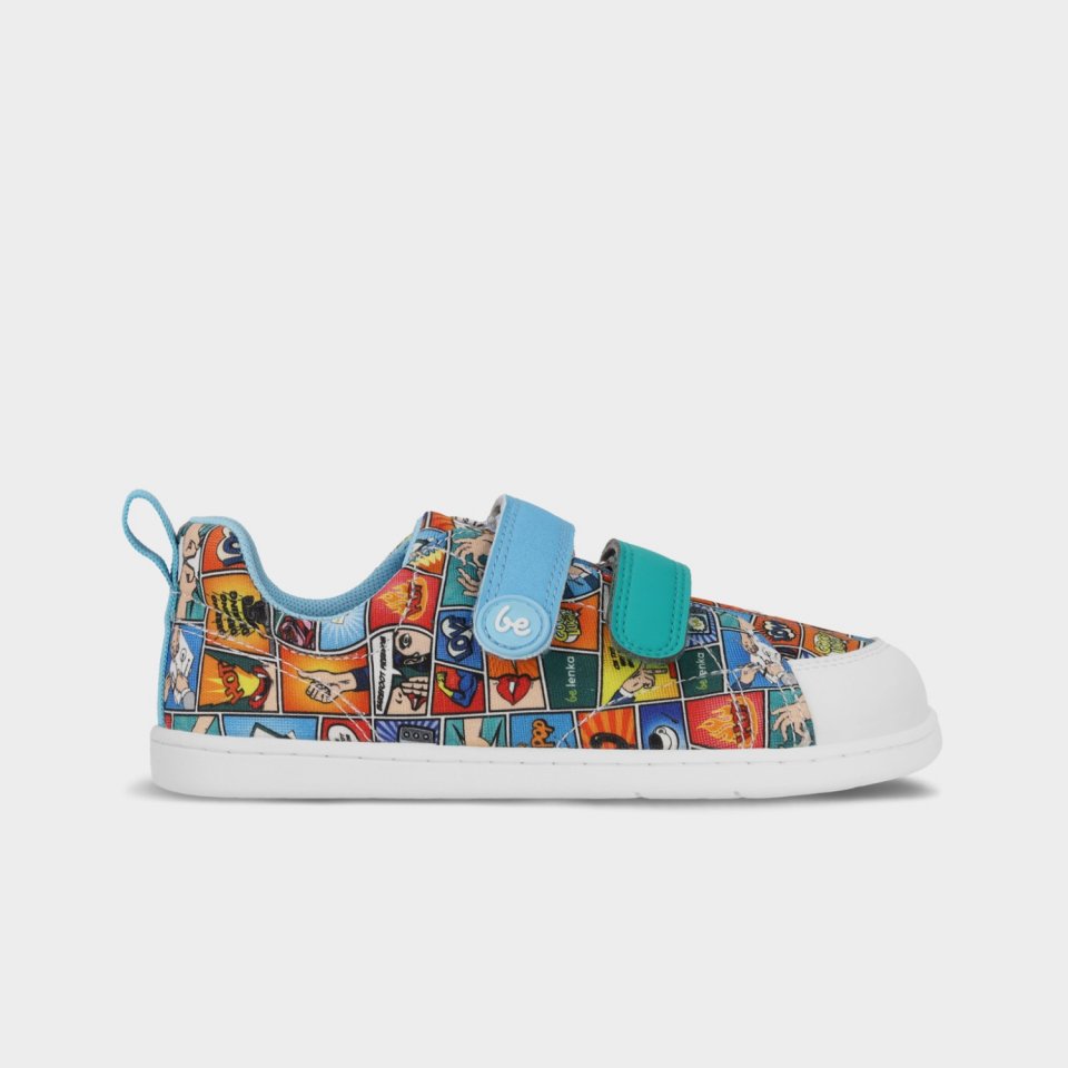 Kids barefoot sneakers Be Lenka Canvi Kids - Comics Color