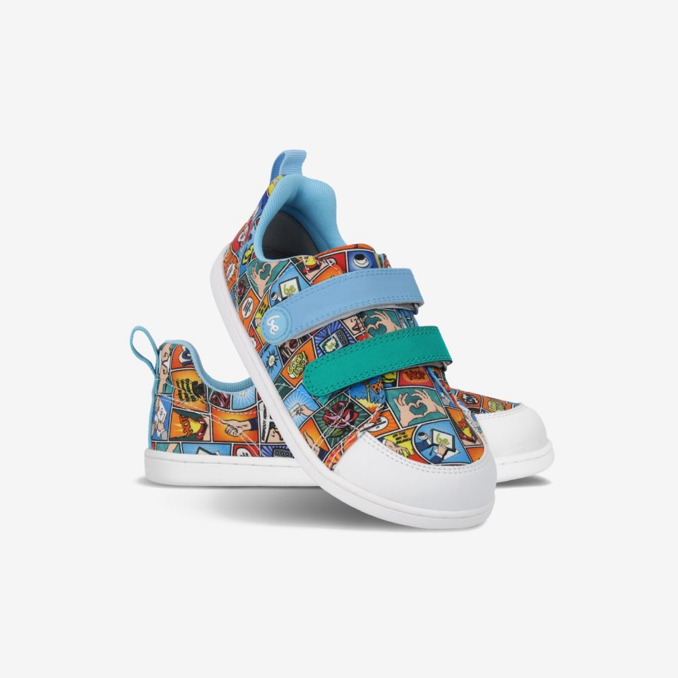 Kids barefoot sneakers Be Lenka Canvi Kids - Comics Color