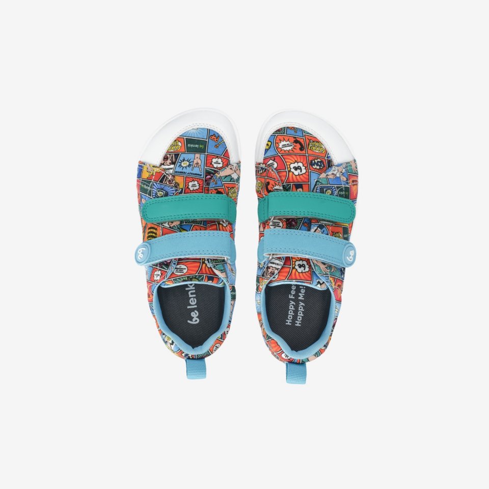 Kids barefoot sneakers Be Lenka Canvi Kids - Comics Color