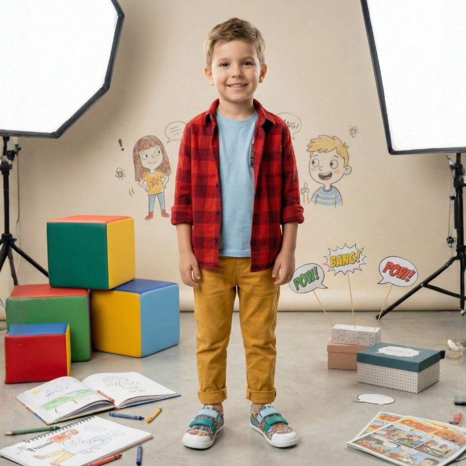 Kids barefoot sneakers Be Lenka Canvi Kids - Comics Color