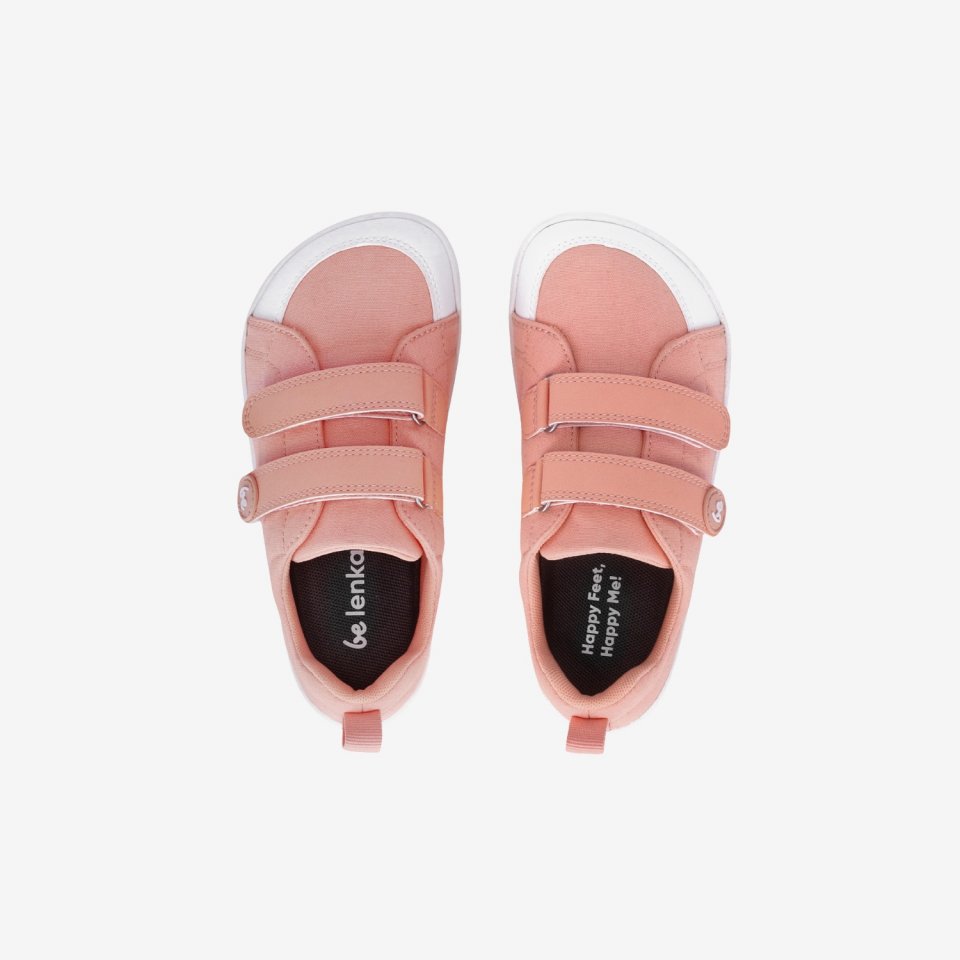 Kinder Barfuß Sneakers Be Lenka Canvi Kids - Coral Pink