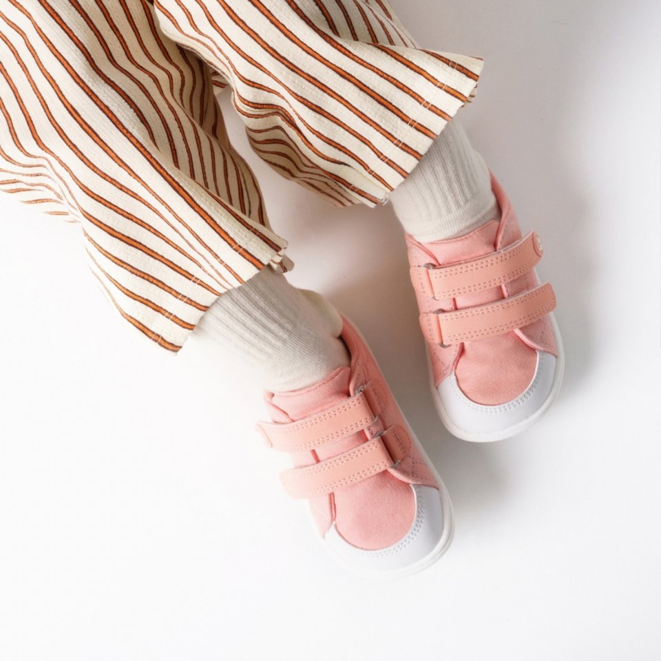 Kids barefoot sneakers Be Lenka Canvi Preschool - Coral Pink