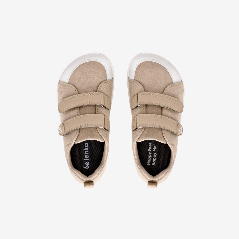 Kids barefoot sneakers Be Lenka Canvi Preschool - Light Brown