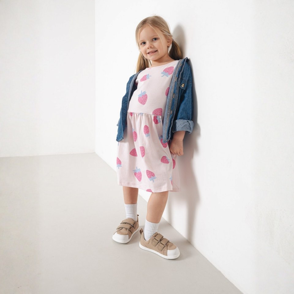 Kids barefoot sneakers Be Lenka Canvi Preschool - Light Brown