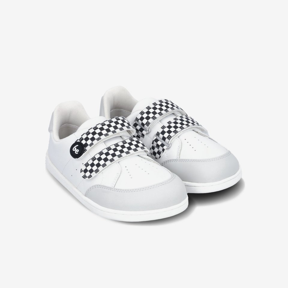 Dětské barefoot tenisky Be Lenka Energise Kids - White & Checkerboard