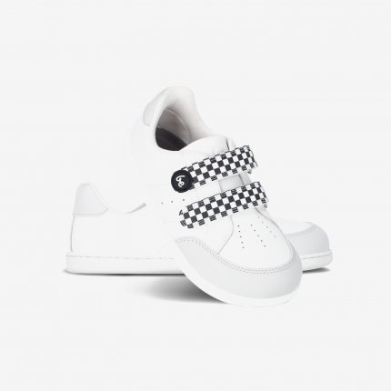 Kids barefoot sneakers Be Lenka Energise Preschool - White & Checkerboard