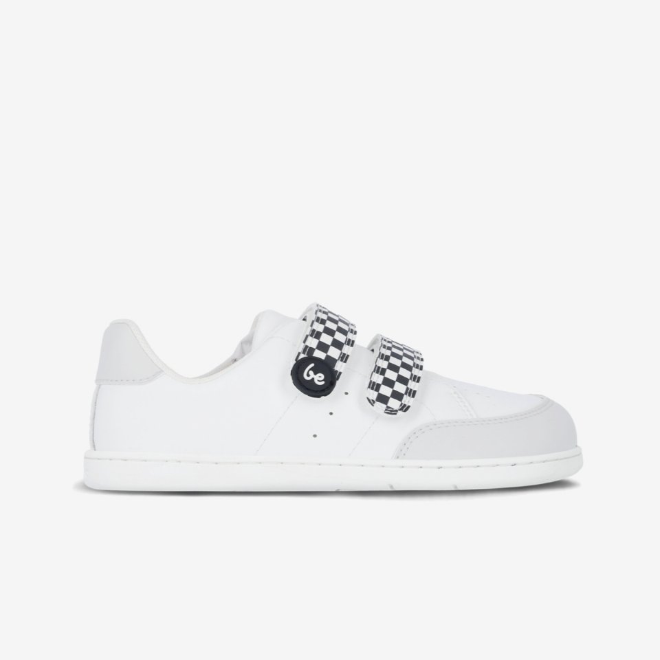 Dětské barefoot tenisky Be Lenka Energise Kids - White & Checkerboard