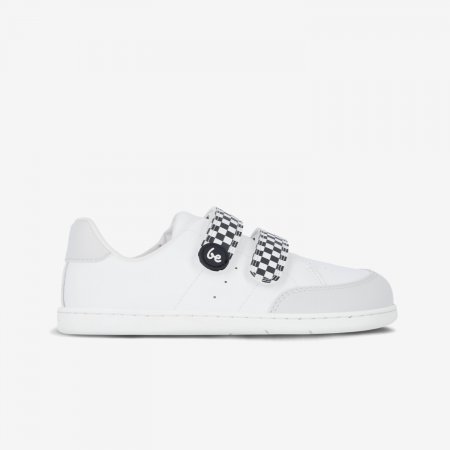 Detské barefoot tenisky Be Lenka Energise Preschool - White & Checkerboard