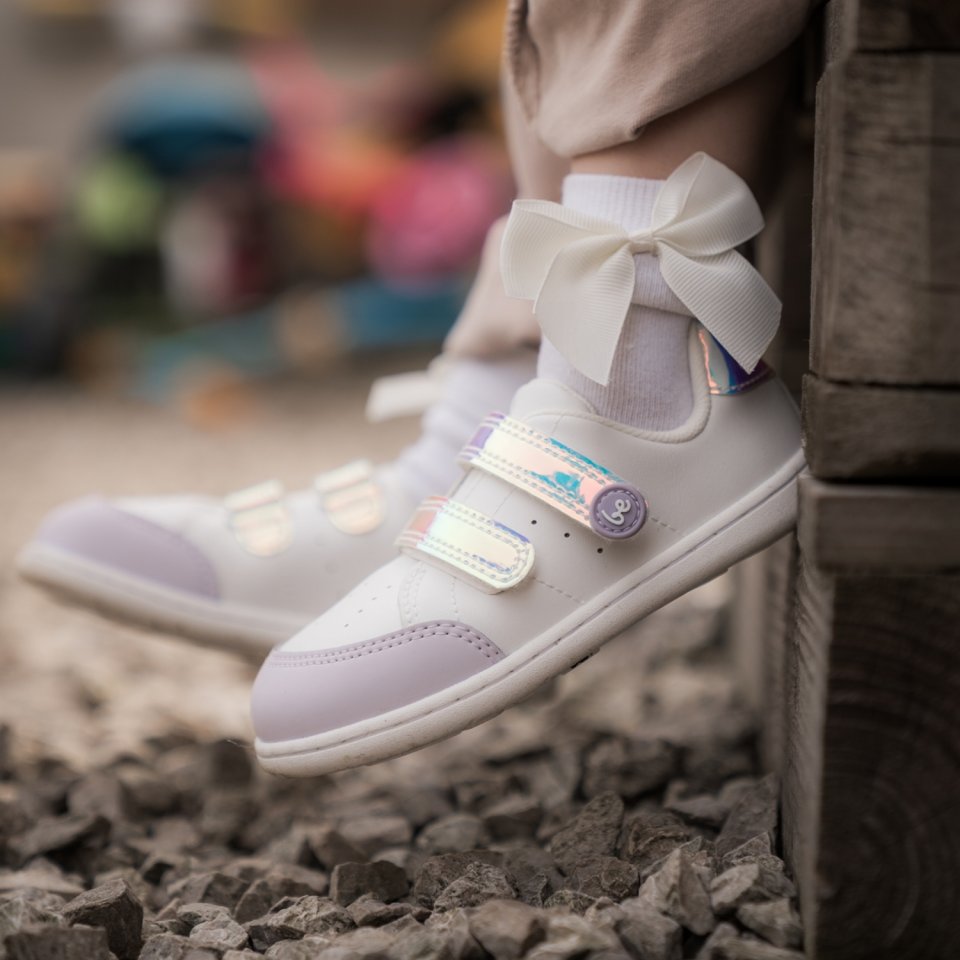 Dětské barefoot tenisky Be Lenka Energise Kids - White & Iridescent