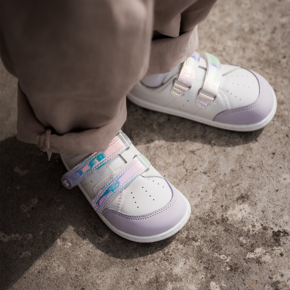Dětské barefoot tenisky Be Lenka Energise Kids - White & Iridescent