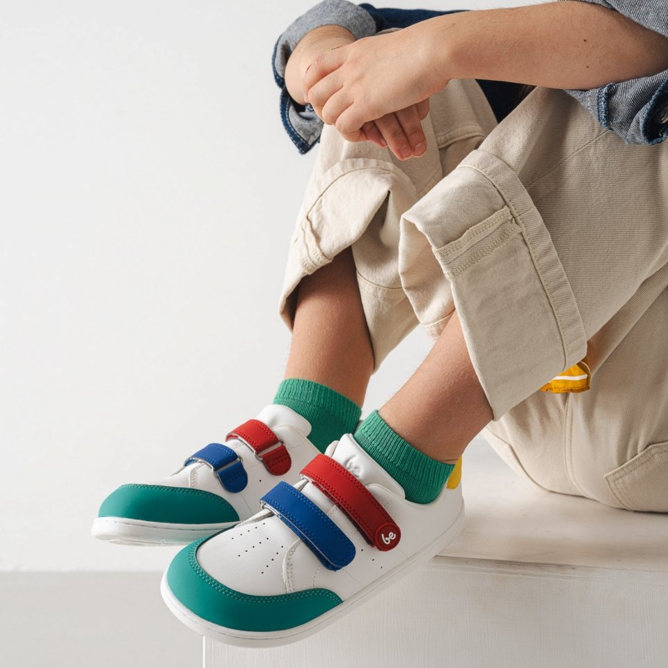 Dětské barefoot tenisky Be Lenka Energise Kids - White & Multicolour