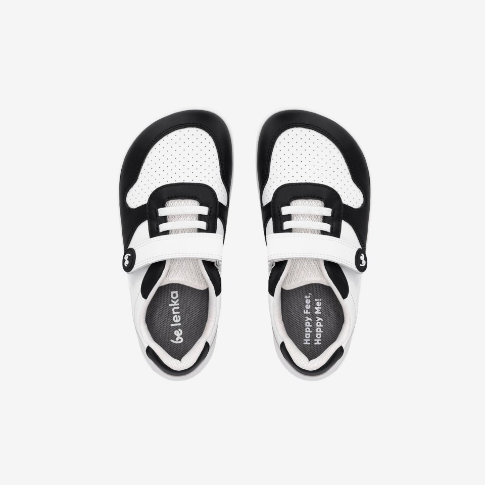 Detské barefoot tenisky Be Lenka Scoot Kids - White & Black
