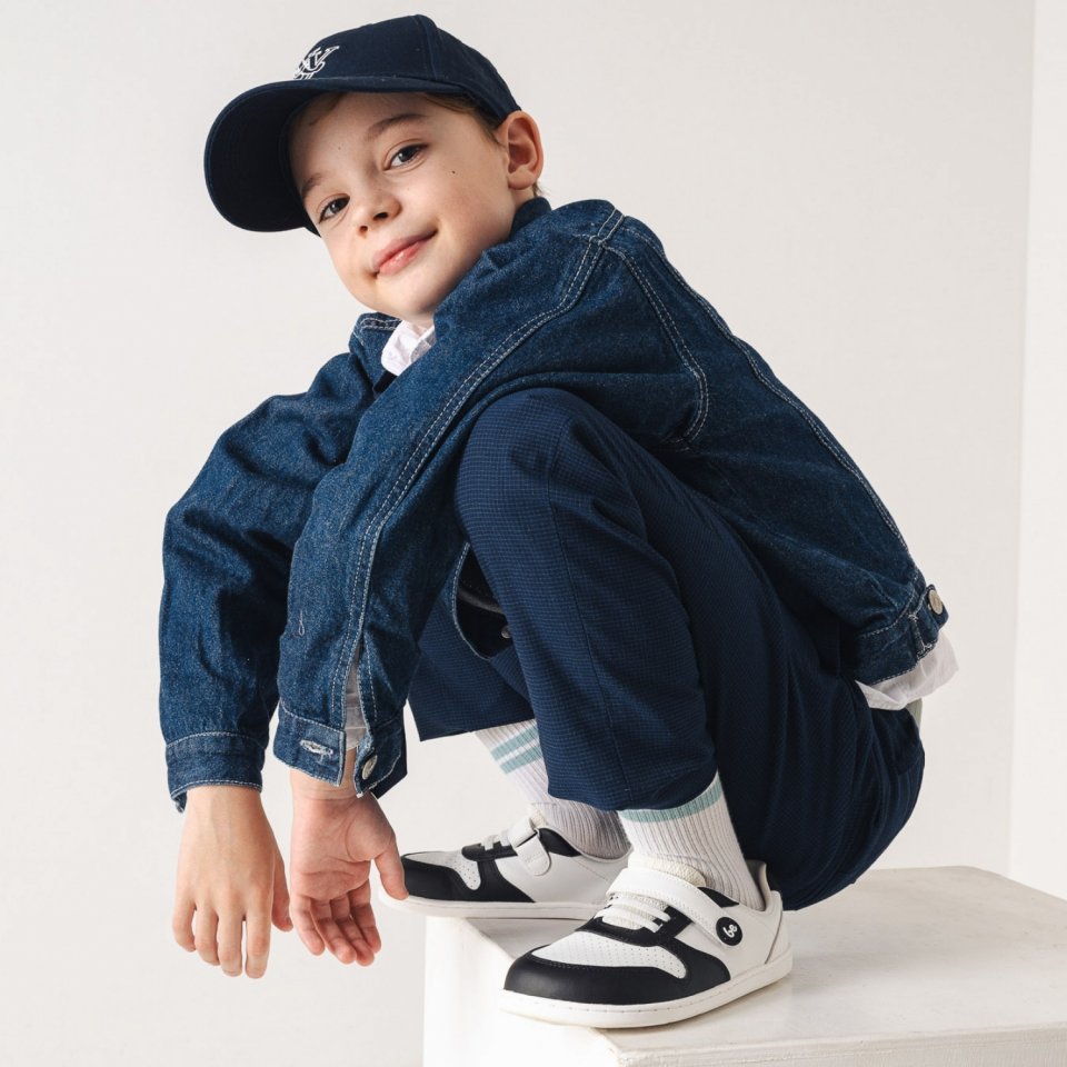 Detské barefoot tenisky Be Lenka Scoot Kids - White & Black