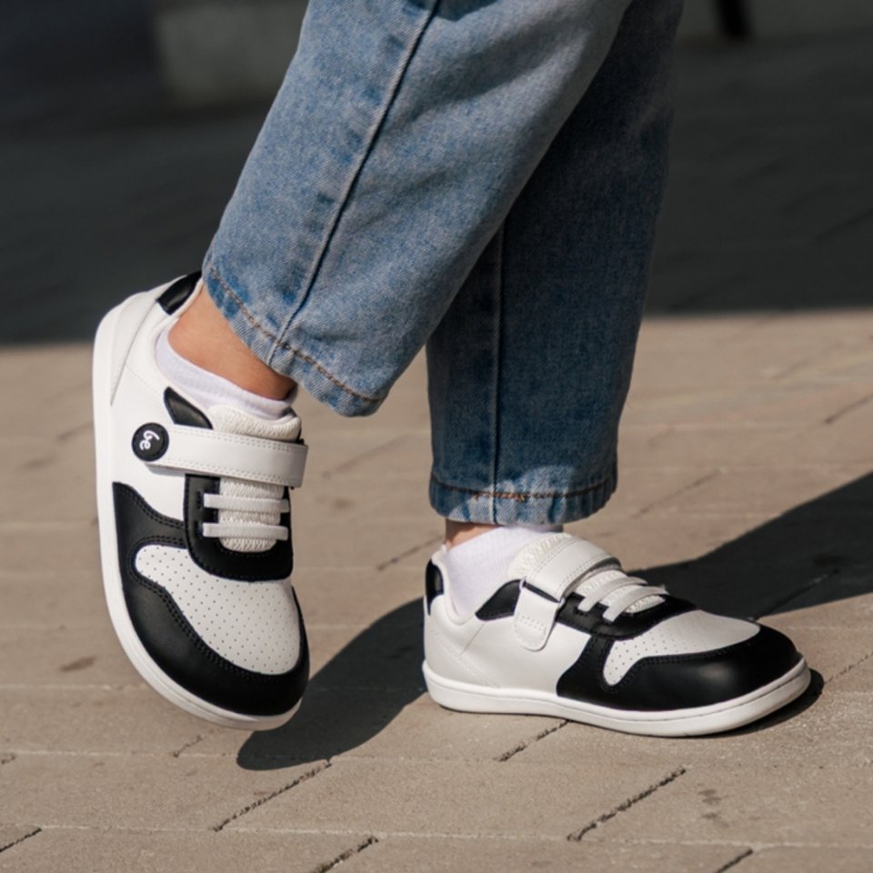 Detské barefoot tenisky Be Lenka Scoot Kids - White & Black