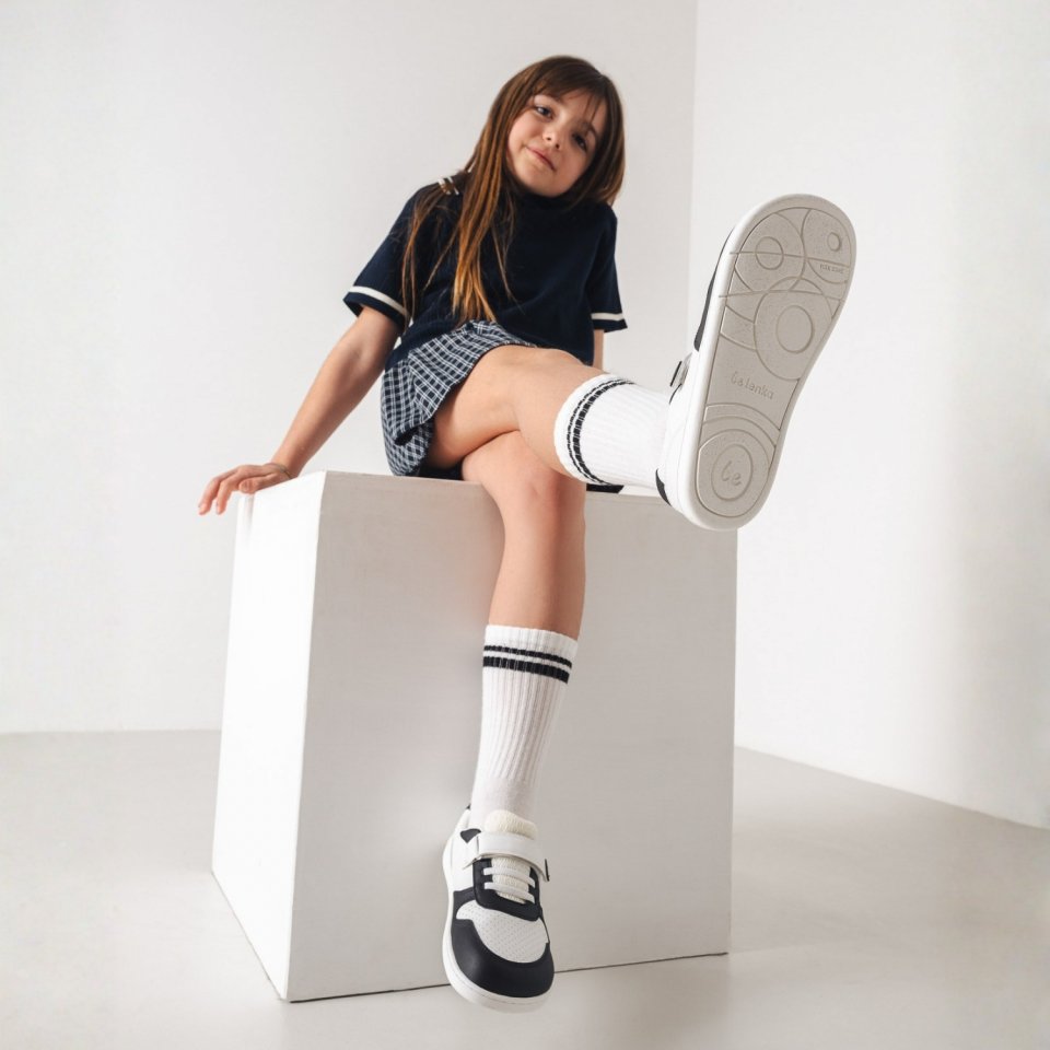 Detské barefoot tenisky Be Lenka Scoot Kids - White & Black